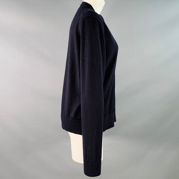 THE KOOPLES Size M Navy Black Merino Wool Skull Buttons V-Neck Cardigan - Picture 3 of 10